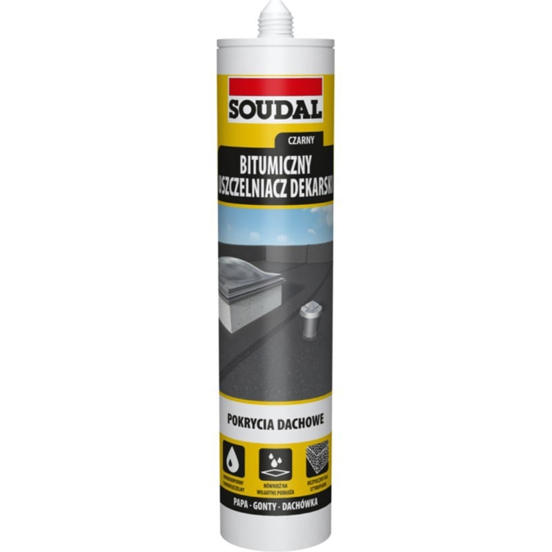 Wodoodporny uszczelniacz dekarski bitumiczny SOUDAL czarny 280 ml