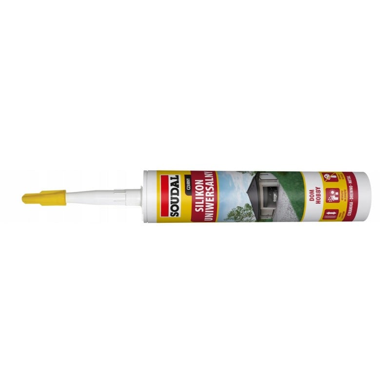 Uniwersalny silikon SOUDAL o utwardzaniu kwaśnym czarny 280 ml