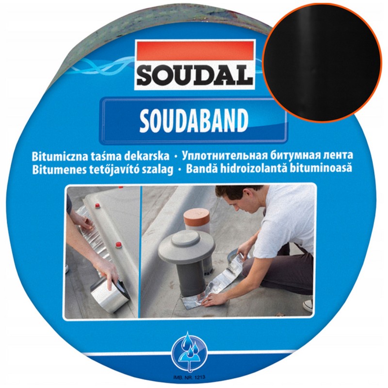 Grafitowa dekarska taśma uszczelniająca SOUDAL samowulkanizująca 10 cm x 10 m