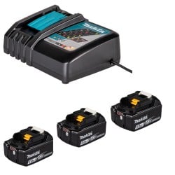 Zestaw 4 eletronarzędzi Makita DLX3202TJ 18V LXT 3x5Ah – DGA506 + DDF492 + DHR243, 2 walizki
