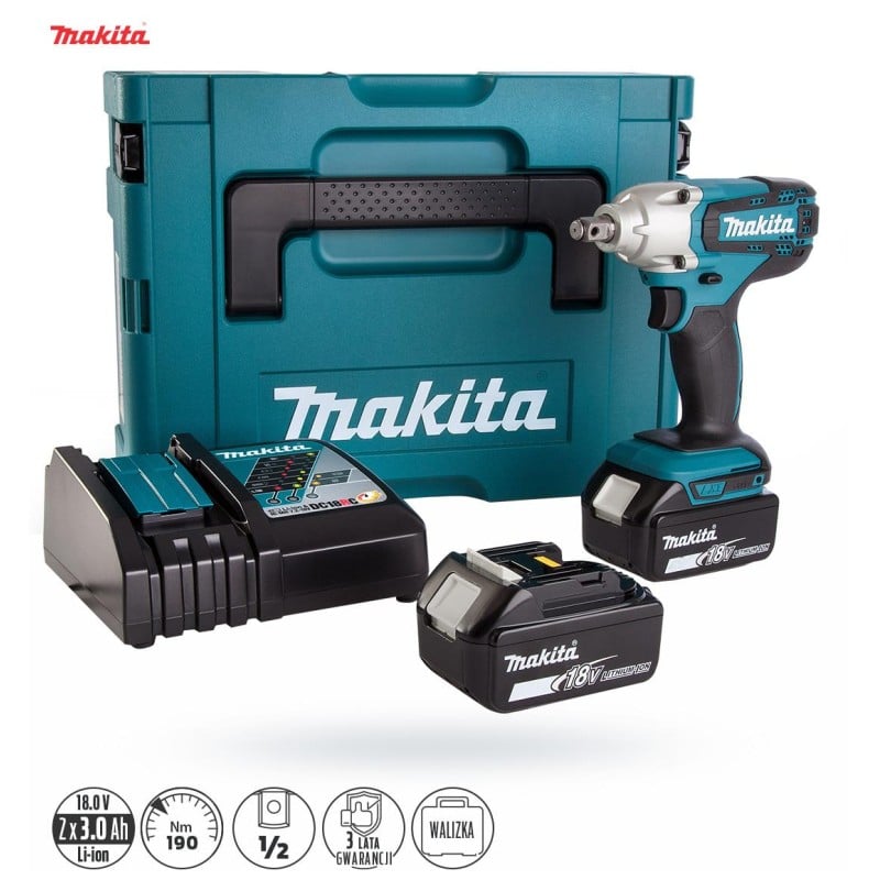 Klucz udarowy 18V 2x3Ah 190Nm MAKITA DTW190RFJ