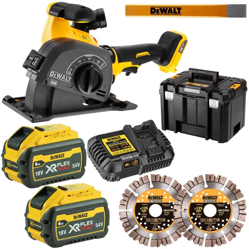 Bruzdownica DEWALT DCG200T2 54V 2x6Ah BL 125 TSTAK