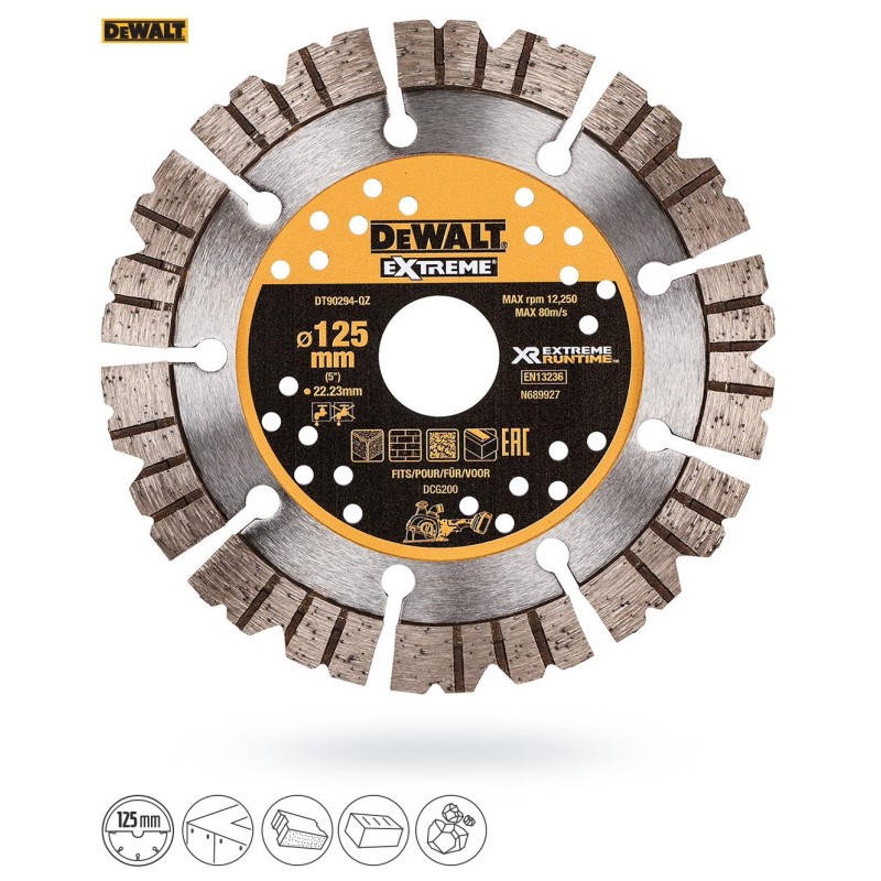 Bruzdownica DEWALT DCG200NT 54V BL125mm body TSTAK