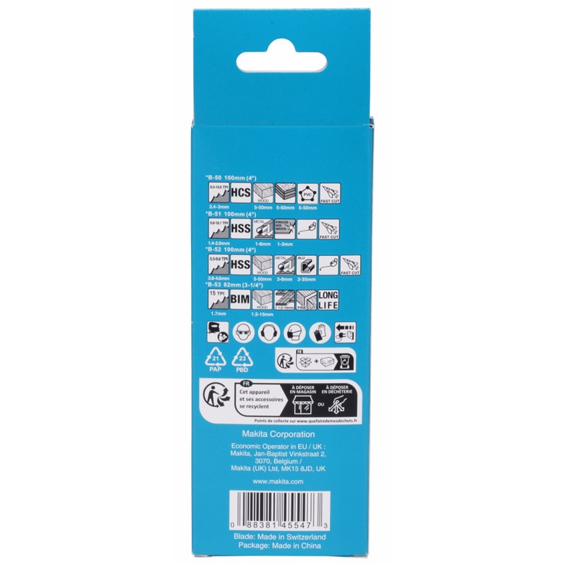 Komplet brzeszczotów do wyrzynarek Makita B-48527 5 sztuk