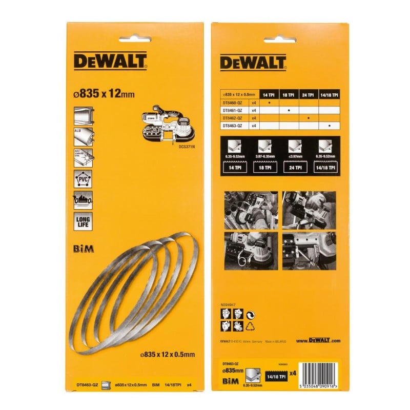 4x Brzeszczoty Bi-Met do DCS371 14/18TPI DeWALT