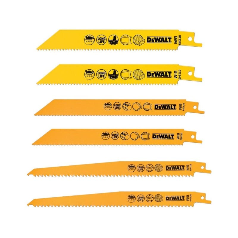Brzeszczoty do piły szablastej 6szt DeWALT DT2444