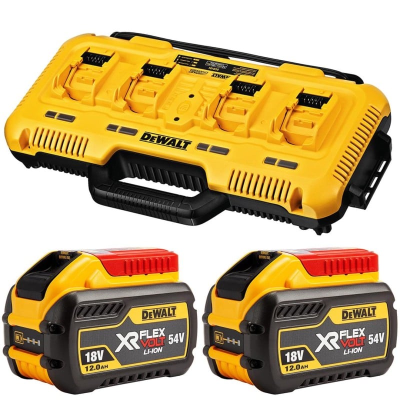 Ładowarka 4-portowa DCB104 + 2 akumulatory 12Ah DeWalt