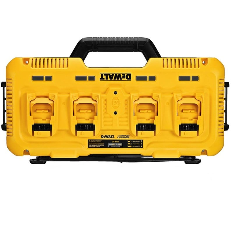 Zestaw zasilający DeWALT: ładowarka 4-portowa DCB104 + 2 akumulatory DCB546 6Ah
