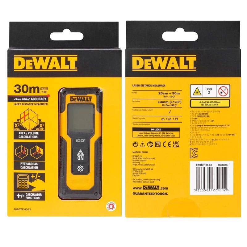 Dalmierz laserowy 30m LCD DeWALT DWHT77100
