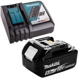 Akumulatorowy minikompresor 18V LXT 12l/min, 8.3 bar Makita DMP180Z + zestaw zasilający 1x5Ah 18V, ładowarka