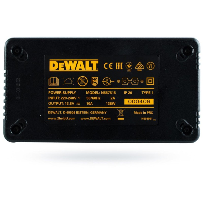 Kompresor samochodowy DeWALT DCC018N 11bar zasilany na 3 sposoby + zasilacz DeWALT N557515 230V z przewodem do kompresora