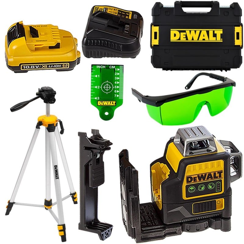 Laser krzyżowy DCE089D1G + statyw Dewalt DE0881T