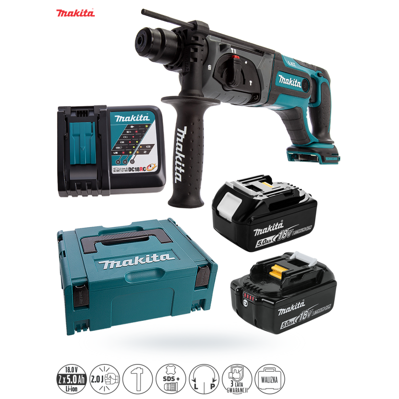 Młotowiertarka Makita DHR241RTJ 18V SDS+ 2Jj 2x5Ah