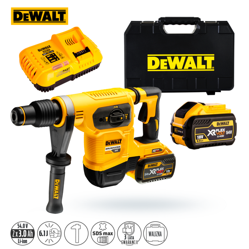 Młotowiertarka DeWalt DCH481X2 SDS-MAX 54V 6,1J
