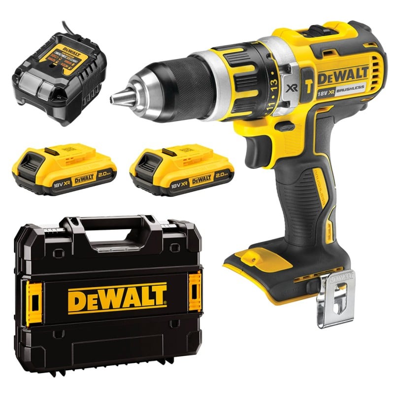 Wiertarko-wkrętarka udarowa DeWALT DCD795D2 18V XR BL 60Nm 2x2Ah walizka