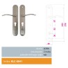 Klamka drzwiowa chińska KLC-0041 Lewa, szyld 278×48 mm, rozstaw 223 mm