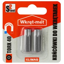 Końcówki do wkrętarek i wiertarek, bity Wkręt-Met R-TX-40S2 25mm 2 sztuki