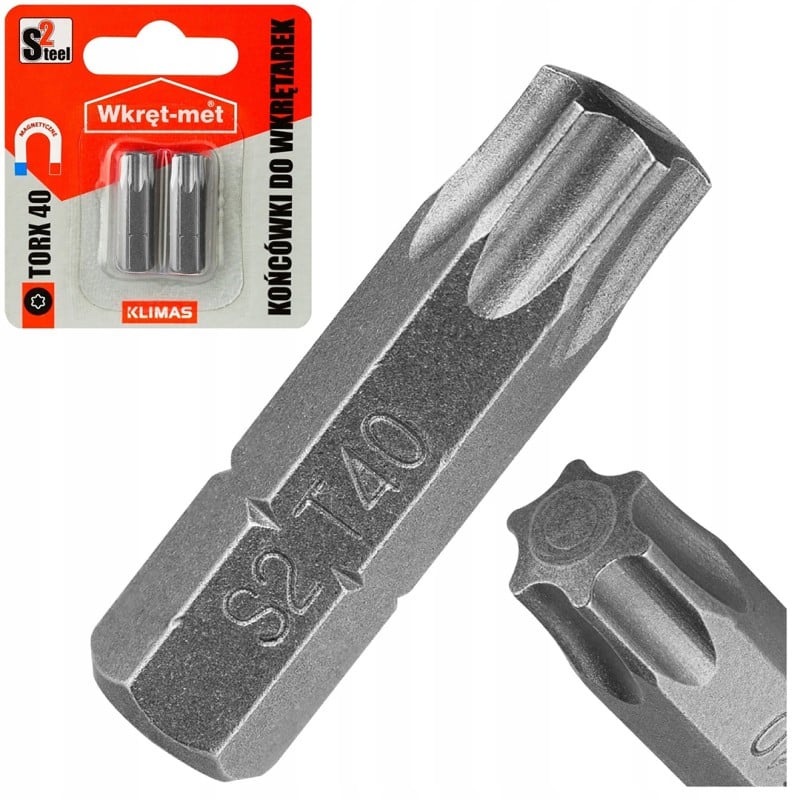 Końcówki do wkrętarek i wiertarek, bity Wkręt-Met R-TX-40S2 25mm 2 sztuki