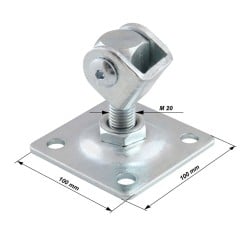 Zawias regulowany do bram M-20mm przykręcany 100x100x4mm