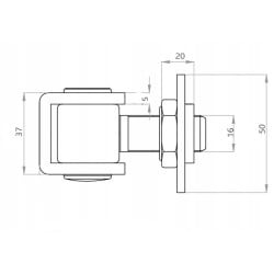 Zawias regulowany do wspawania M-16mm L-50mm