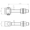 Zawias regulowany do wspawania M-20mm L-180mm