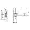 Zawias regulowany przykręcany M-12mm L-115mm z podstawą 90x30x3mm