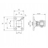 Zawias regulowany przykręcany M-12mm L-40 podstawa 75x55x2,5mm
