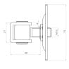 Zawias regulowany przykręcany M-12mm L-40 podstawa 75x55x2,5mm