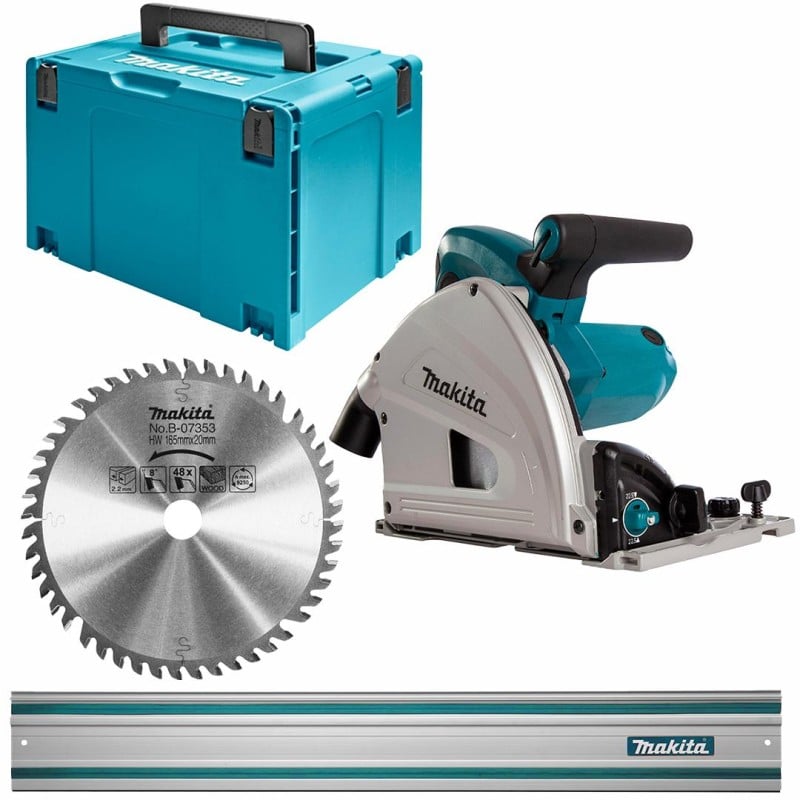 Pilarko - zagłębiarka 1300W 6-biegów 165x20mm Makita SP6000J MAKPAC + Szyna prowadząca 1,5m