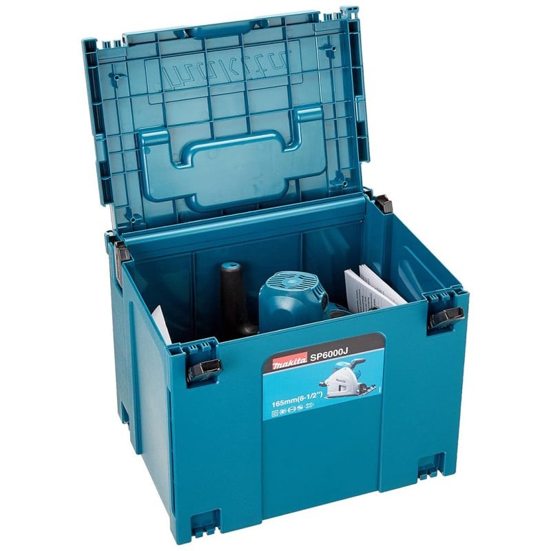 Pilarko - zagłębiarka 1300W 6-biegów 165x20mm Makita SP6000JMAKPAC + Szyna 1,5m + 2 zaciski do szyny + Pokrowiec na szynę