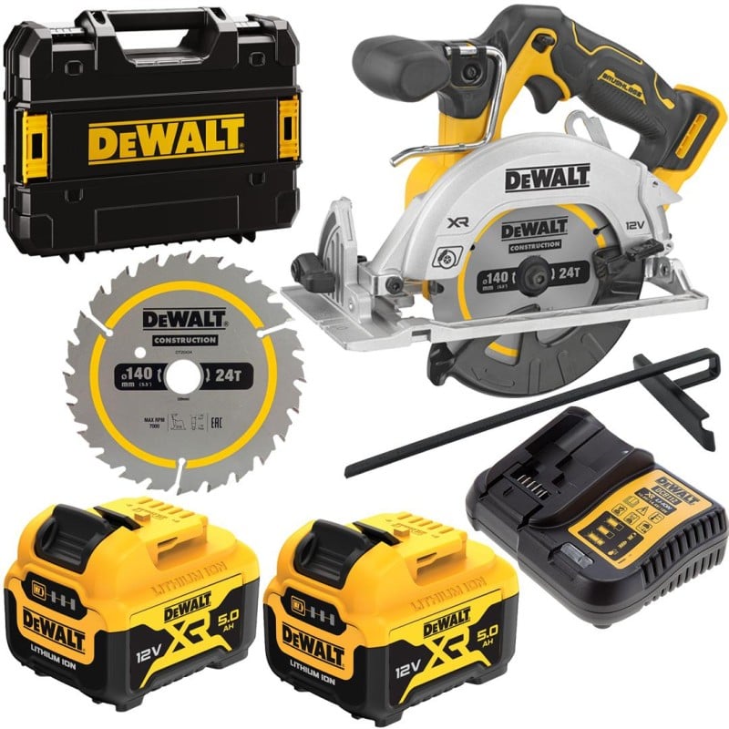 Pilarka tarczowa 12V 140mm 2x5Ah DEWALT DCS512P2