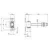 Zawias regulowany przykręcany gięty M-12mm L-115mm