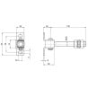 Zawias regulowany przykręcany gięty M-16mm L-130mm