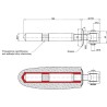 Zawias regulowany M-20mm + kotwa M20 Ø27 L-160mm + rozeta