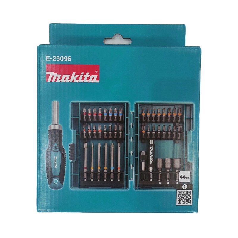 Zestaw bitów z grzechotką Makita E-25096 1/4'' 44 cz. walizka