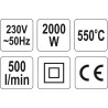Opalarka 2000W 70~550°c