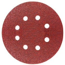 Krążek z rzepem fi 125mm P150 z 8 otw(opk50szt)