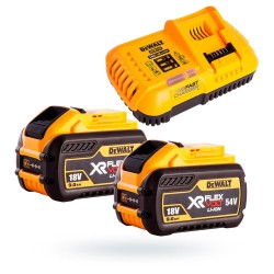 Zestaw DeWALT DCH335X2 (DCH333+2xDCB547+DCB118+D25304DH) Młotowiertarka 54V 3,5J DCH333, 2x9Ah Odsysacz pyłu Walizka
