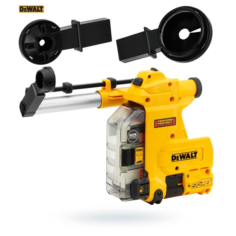 Zestaw DeWALT DCH335X2 (DCH333+2xDCB547+DCB118+D25304DH) Młotowiertarka 54V 3,5J DCH333, 2x9Ah Odsysacz pyłu Walizka