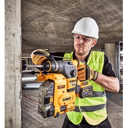 Zestaw DeWALT DCH335X2 (DCH333+2xDCB547+DCB118+D25304DH) Młotowiertarka 54V 3,5J DCH333, 2x9Ah Odsysacz pyłu Walizka