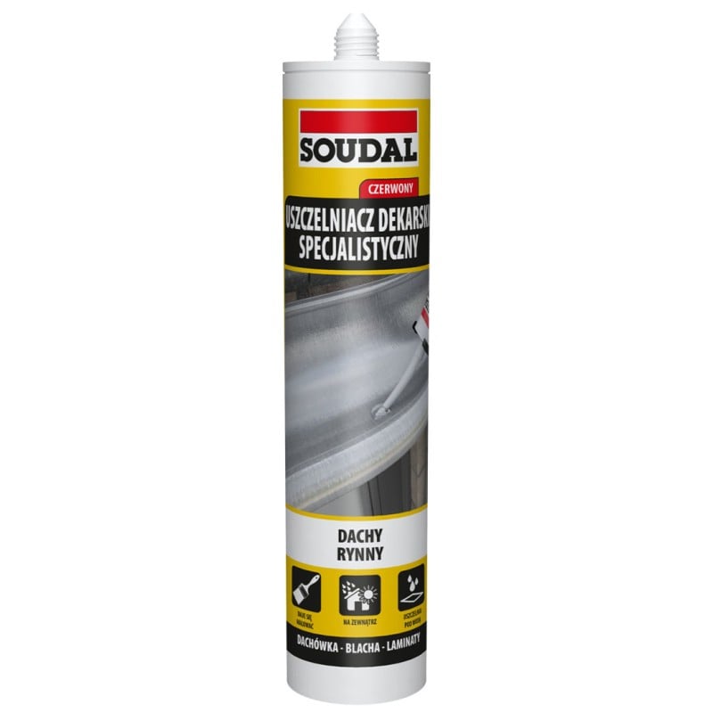 Specjalistyczny uszczelniacz dekarski SOUDAL czerwony 280ml kartusz