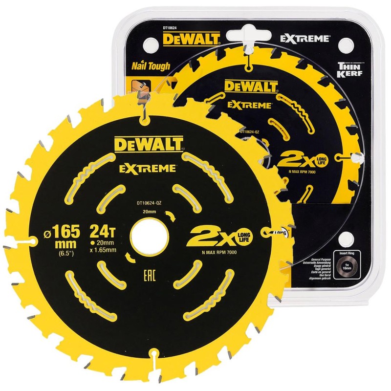 Piła tarcz DEWALT DT10624 165x24zx20 widia EXTREME
