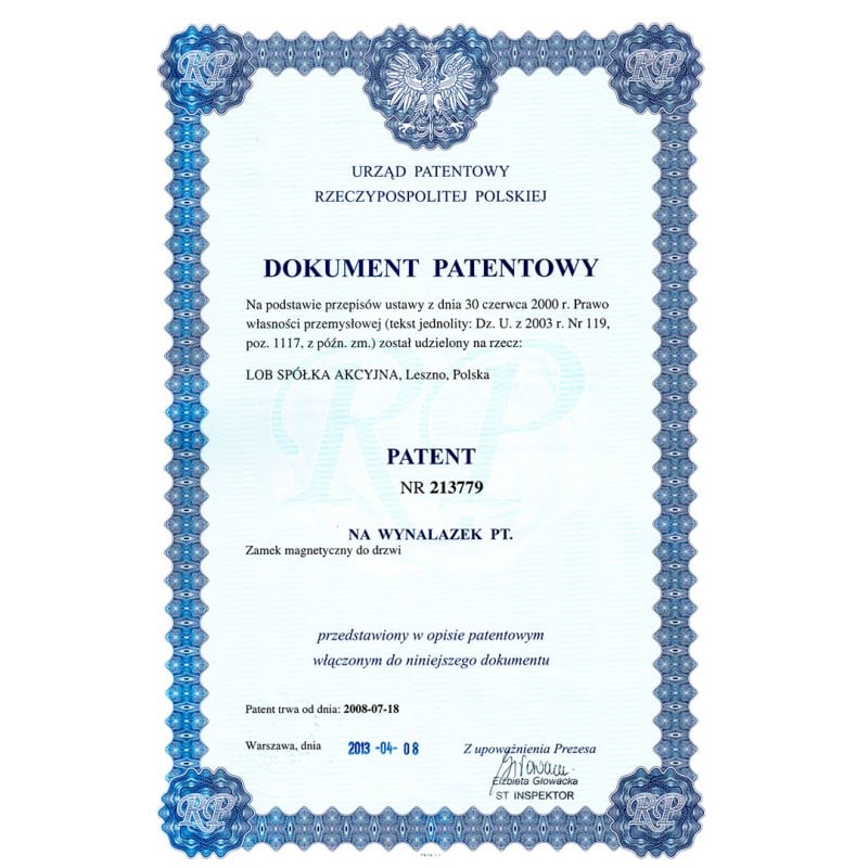 Zamek wpuszczany magnetyczny bębenkowy z zaczepem LOB 72/50mm WB Z75MB-43-00 nierdzewka