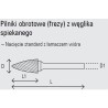 Ostrołukowy zaokrąglony pilnik obrotowy węglikowy Beta 426MD/FA12 12x25 mm, trzpień 6 mm z łamaczem wióra
