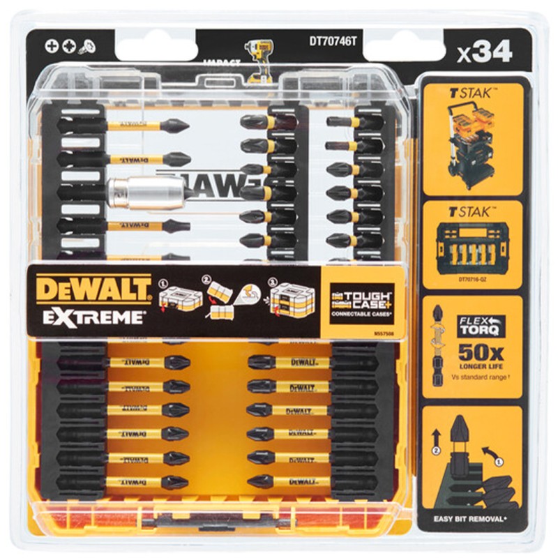 Zestaw bitów udarowych DeWALT DT70746T-QZ FLEXTORQ 34 części
