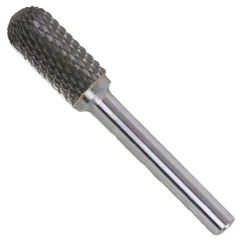 Walcowy pilnik obrotowy węglikowy Beta 426MD/CT12 12x25 mm, trzpień 6 mm z łamaczem wióra, zaokrąglony