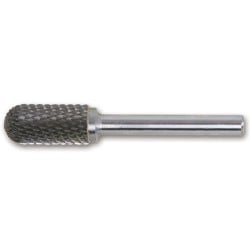 Walcowy pilnik obrotowy węglikowy Beta 426MD/CT16 16x25 mm, trzpień 6 mm z łamaczem wióra, zaokrąglony