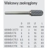 Walcowy pilnik obrotowy węglikowy Beta 426MD/CT16 16x25 mm, trzpień 6 mm z łamaczem wióra, zaokrąglony