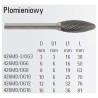 Płomieniowy pilnik obrotowy węglikowy Beta 426MD/OG12 12x32 mm, trzpień 6 mm z łamaczem wióra
