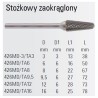 Stożkowy pilnik obrotowy węglikowy Beta 426MD/TA16 16x25 mm, trzpień 6 mm z łamaczem wióra